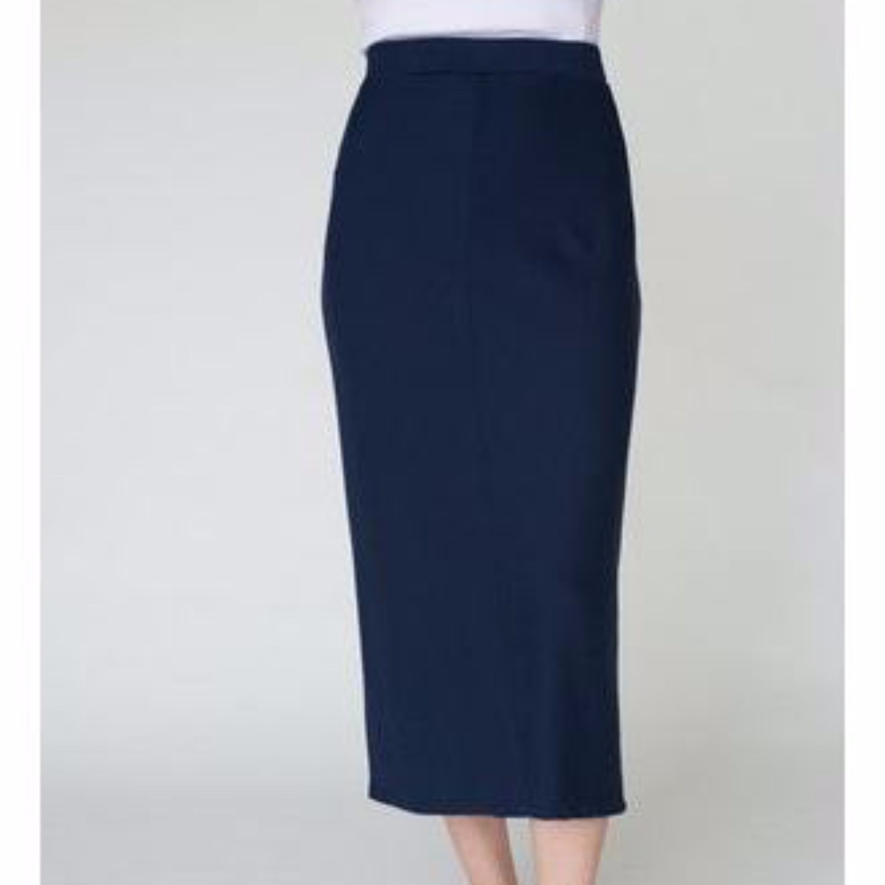 Stateside Navy Rib Chevron Skirt